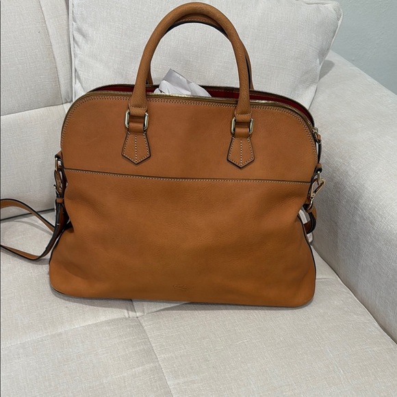 Used good condition Tan Boldrini leather Italian bag - Picture 1 of 5